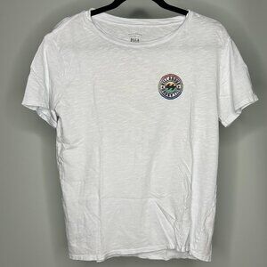 Billabong Lightweight Light Blue T Shirt With Rainbow Wave Circle Logo